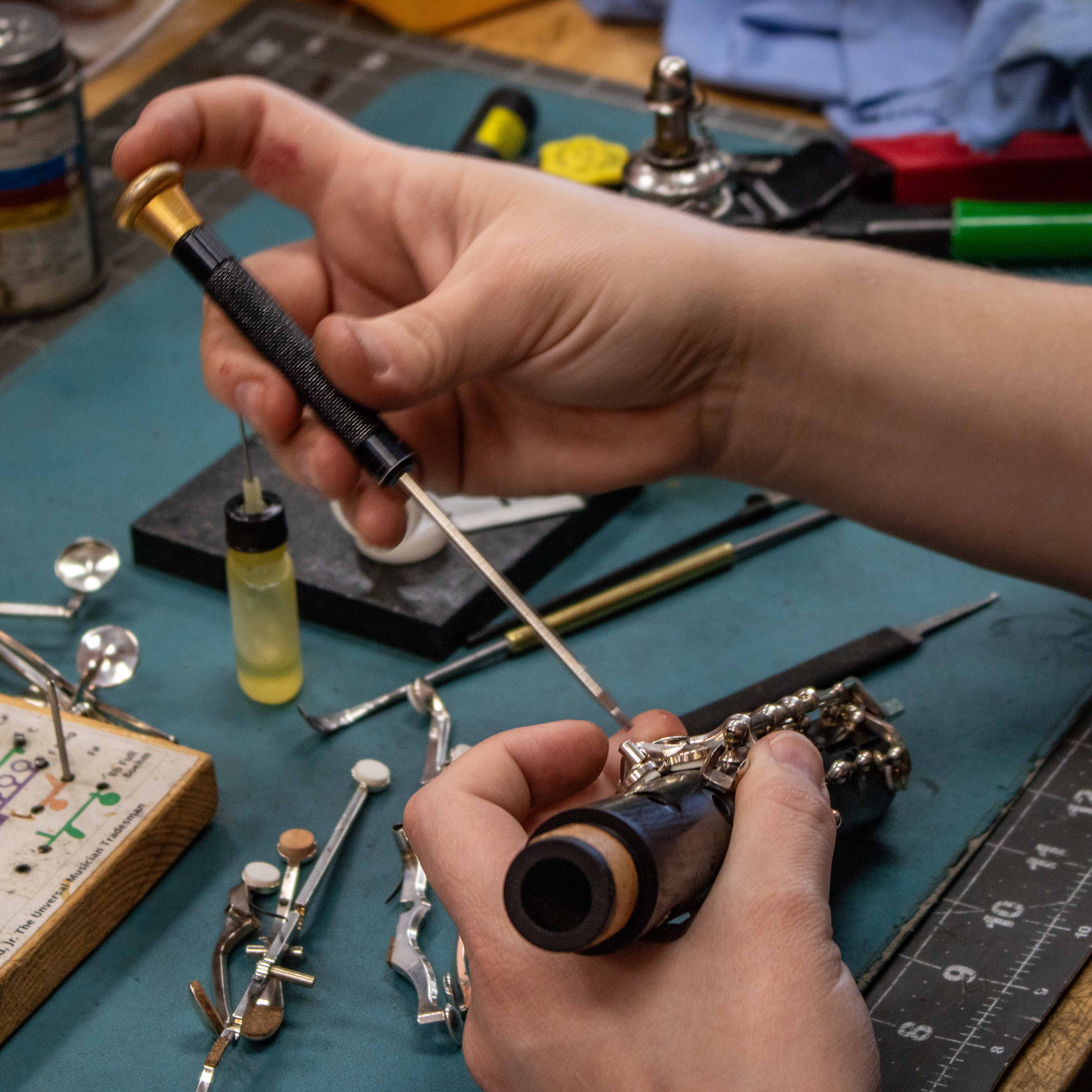 Clarinet being Repaired