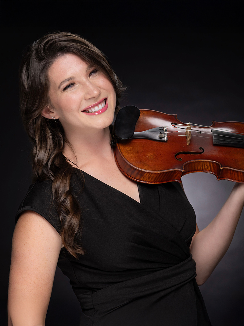 Sophie holding violin