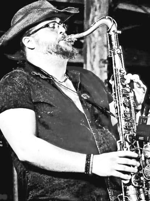 Trevor playing a sax